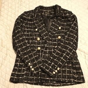 Black Check Tweed Blazer